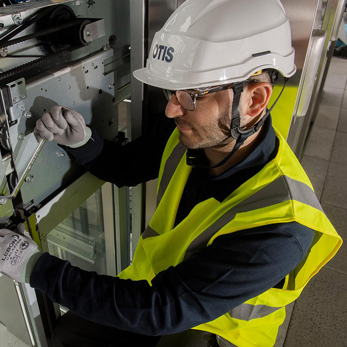 Technician working in the field