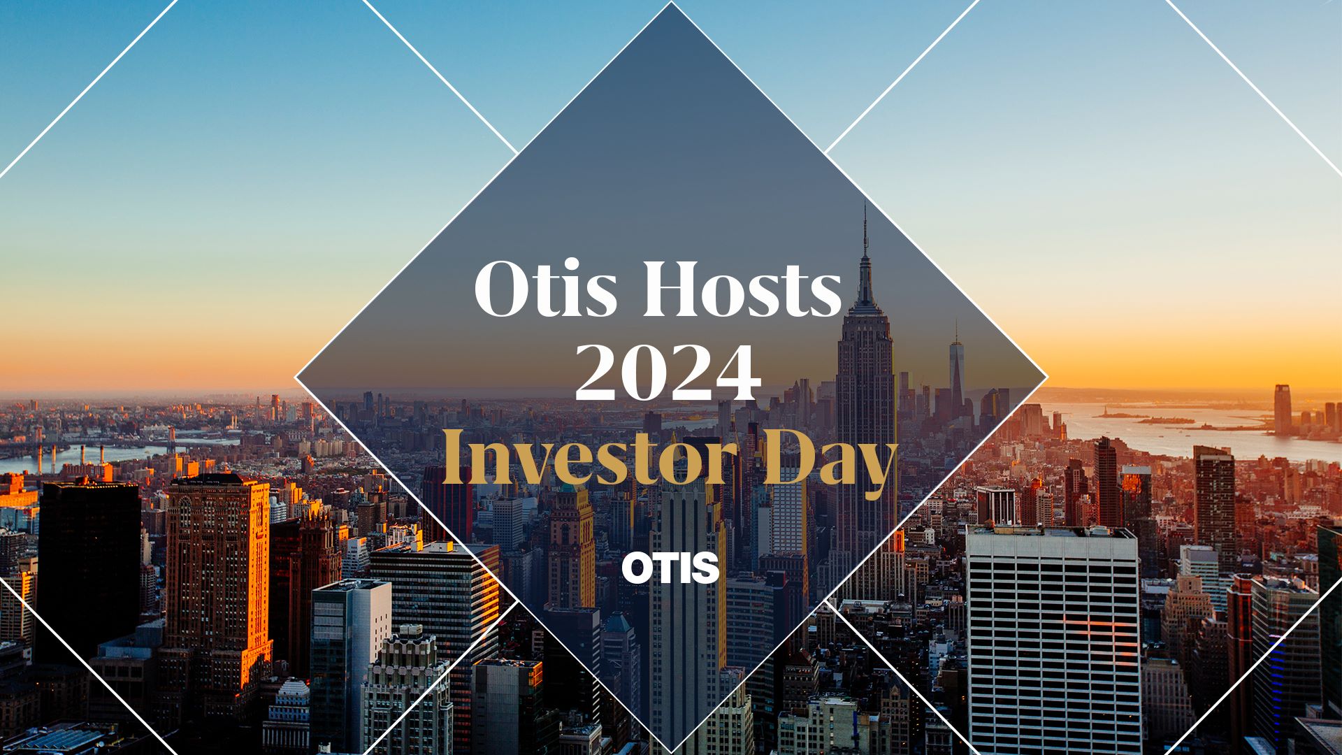 Otis host 2024 investor day overlayed on NYC skyline