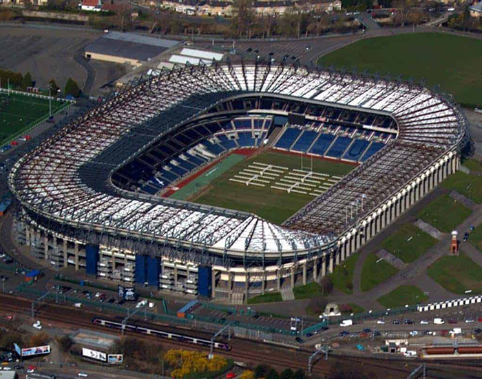 Murrayfield stadium in Scotland