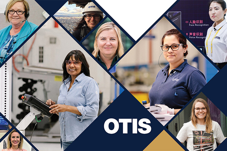 collage of women at work at Otis