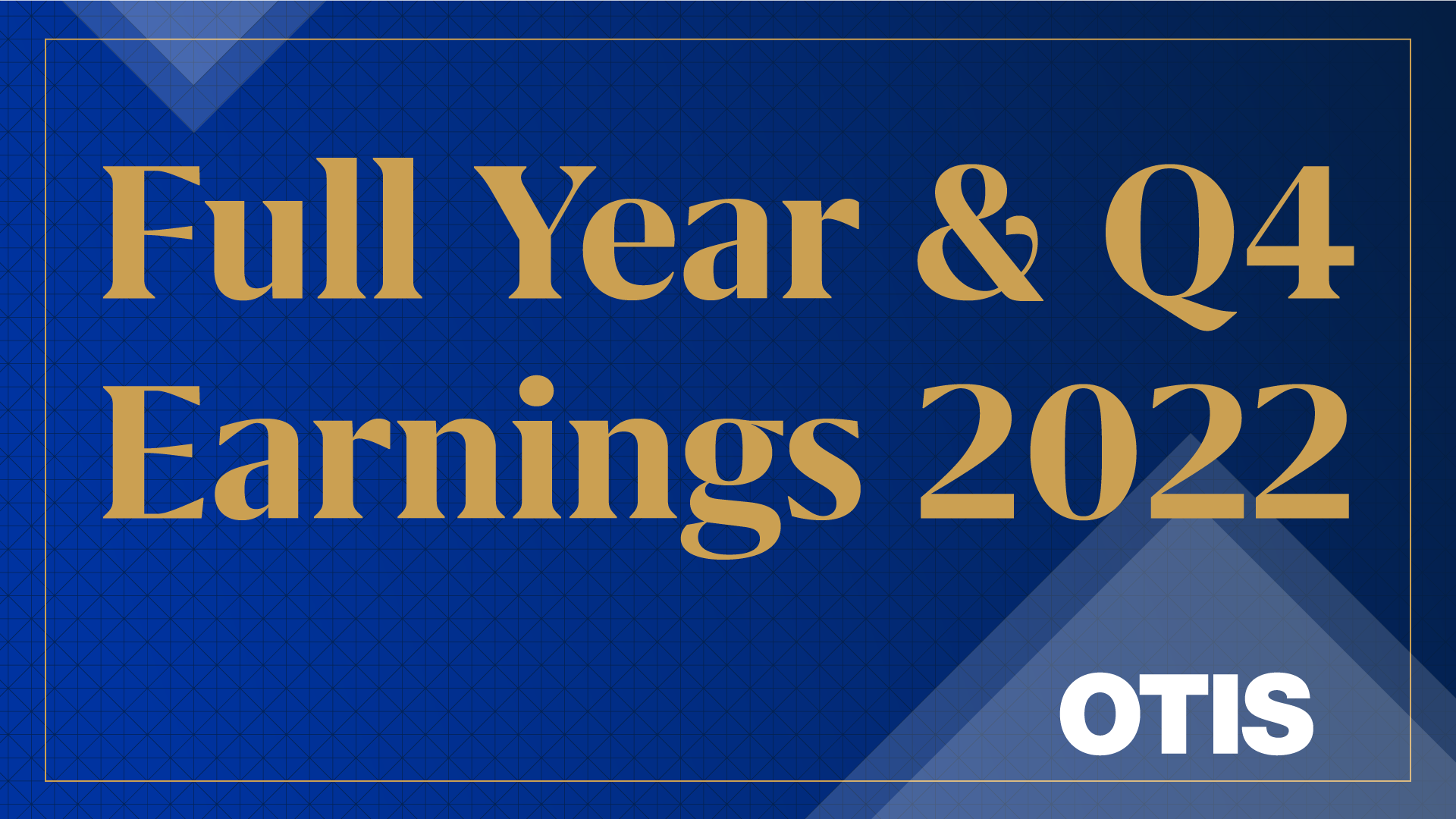 Otis earnings Q4 2022 sand on blue background